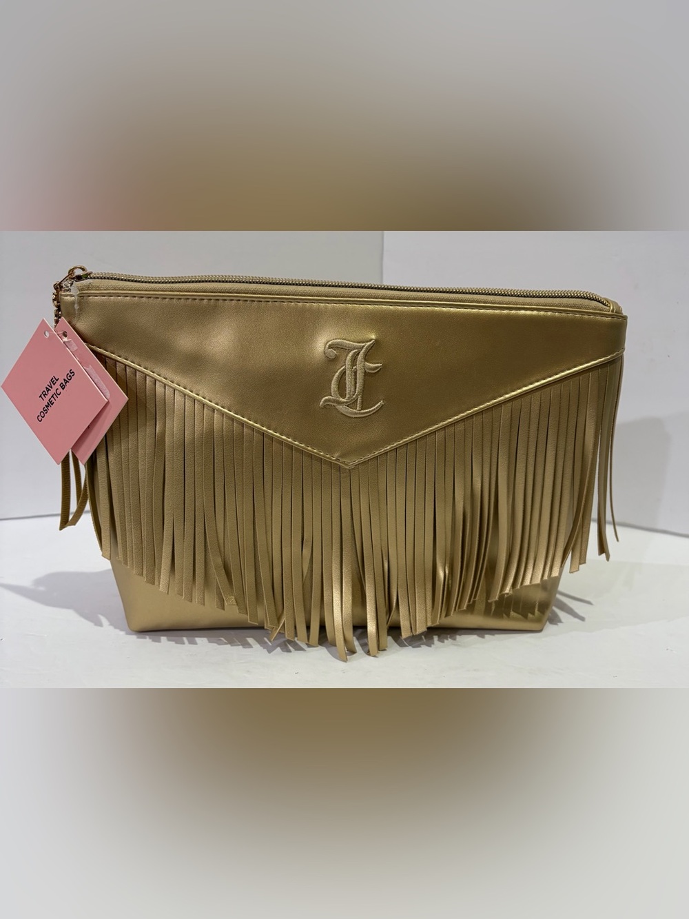 Juicy Couture Gold Fringe Cosmetic Bag NWT